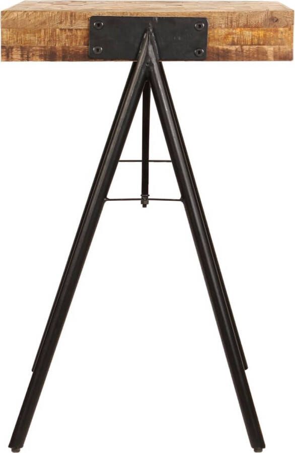 The Living Store Schrijftafel Hout 118 x 50 x 75 cm Massief mangohout en stalen poten Schrijftafel Bureaus Mangohout Bureau Industrieel Bureau Kantoormuziek - Foto 4