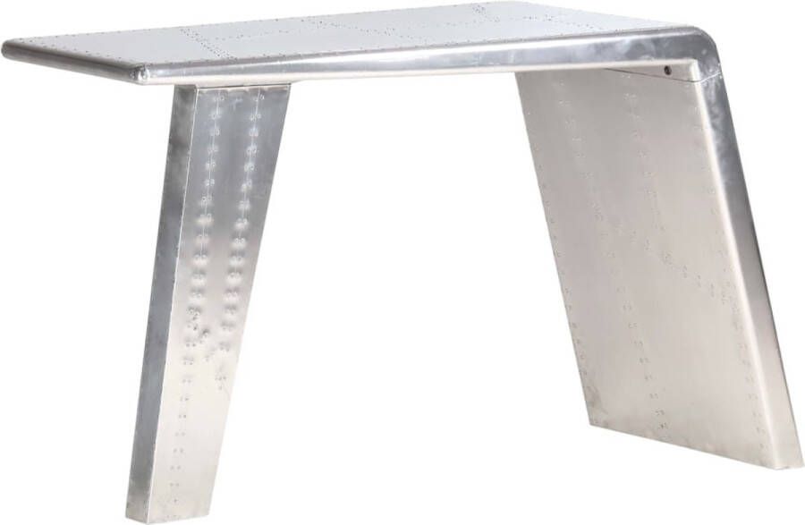 The Living Store Schrijftafel in luchtvaartstijl 112 x 50 x 76 cm Metaal en MDF Schreibtafel Bureau Industrieel Design Vintage Bureau Houten Bureau - Foto 2