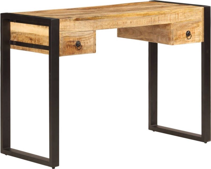 The Living Store Schrijftafel Vintage Stijl 110 x 50 x 77 cm Massief Mangohouten Bureau met 2 lades - Foto 2