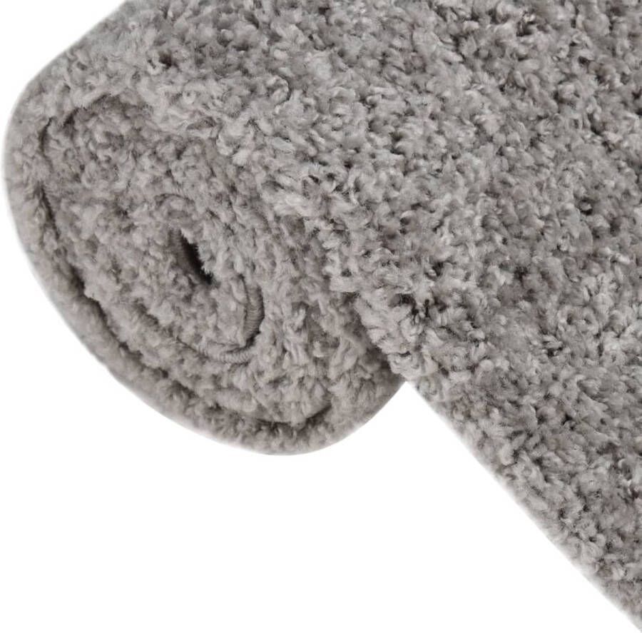 The Living Store Shaggy Vloerkleed 120 x 170 cm Grijs 30 mm poolhoogte