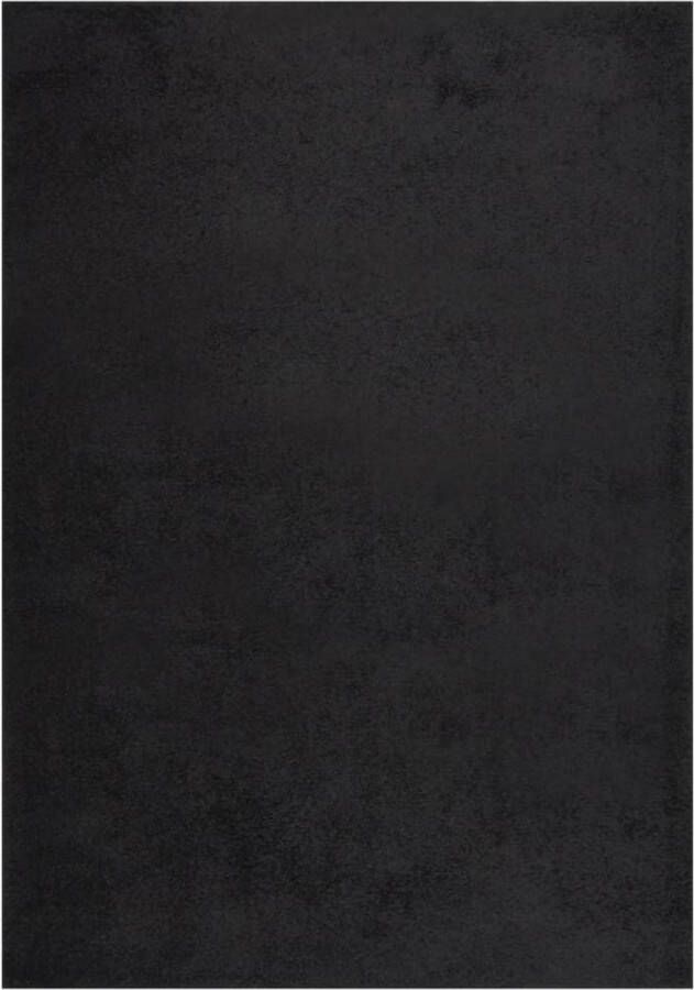 The Living Store Shaggy Vloerkleed 140 x 200 cm zwart 100% PP 30 mm poolhoogte