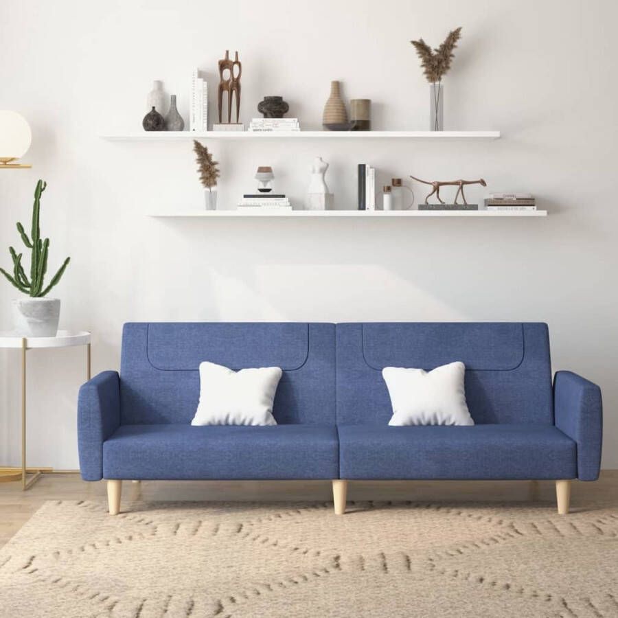 The Living Store Slaapbank Bankbed Blauw 220 x 84.5 x 69 cm