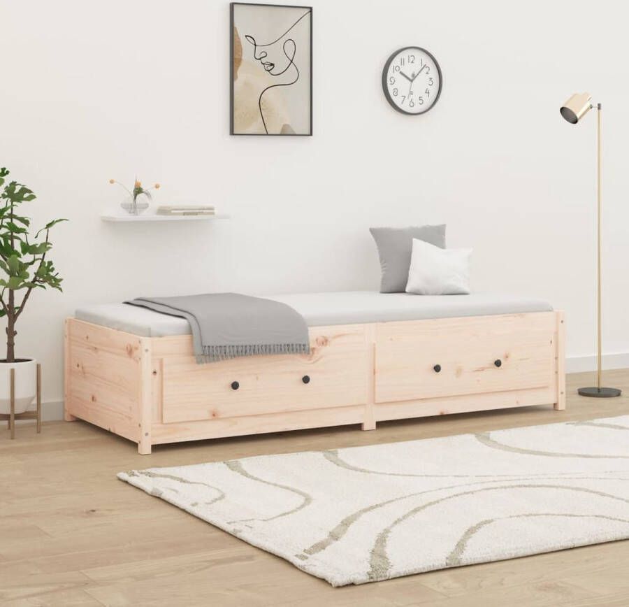 The Living Store Slaapbank 80x200 cm massief grenenhout Slaapbank Slaapbanken Bedbank Bed Bedframe Houten Bedframe Bedbodem Logeerbed Slaapmeubel Ledikant Bedbanken