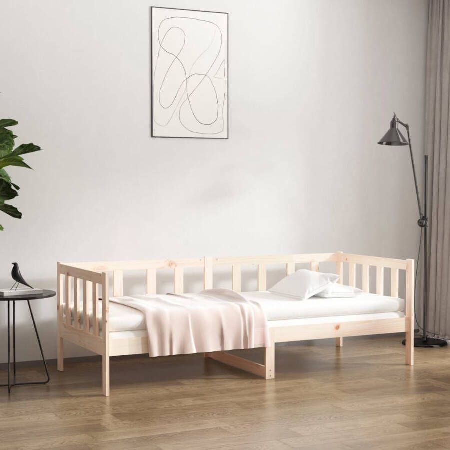 The Living Store Logeerbed Grenenhout 203.5 x 85.5 x 66 cm Massief 3-zijdig bedhek Gelat ontwerp Veelzijdig Extra opbergruimte Logeerbed Slaapbank Grenenhout Bed Met Bedhek Multifunctioneel Bed