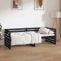 The Living Store Slaapbank 80x200 cm massief grenenhout zwart Slaapbank Slaapbanken Bedbank Bed Bedframe Houten Bedframe Bedbodem Logeerbed Slaapmeubel Ledikant Bedbanken - Thumbnail 1