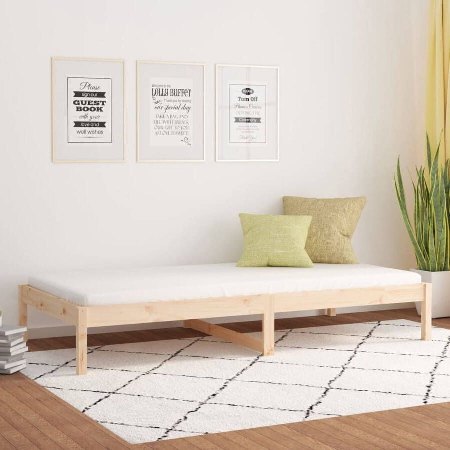 The Living Store Slaapbank 90x190 cm massief grenenhout 3FT Single Slaapbank Slaapbanken Bedbank Bed Bedframe Houten Bedframe Bedbodem Logeerbed Slaapmeubel Ledikant Bedbanken
