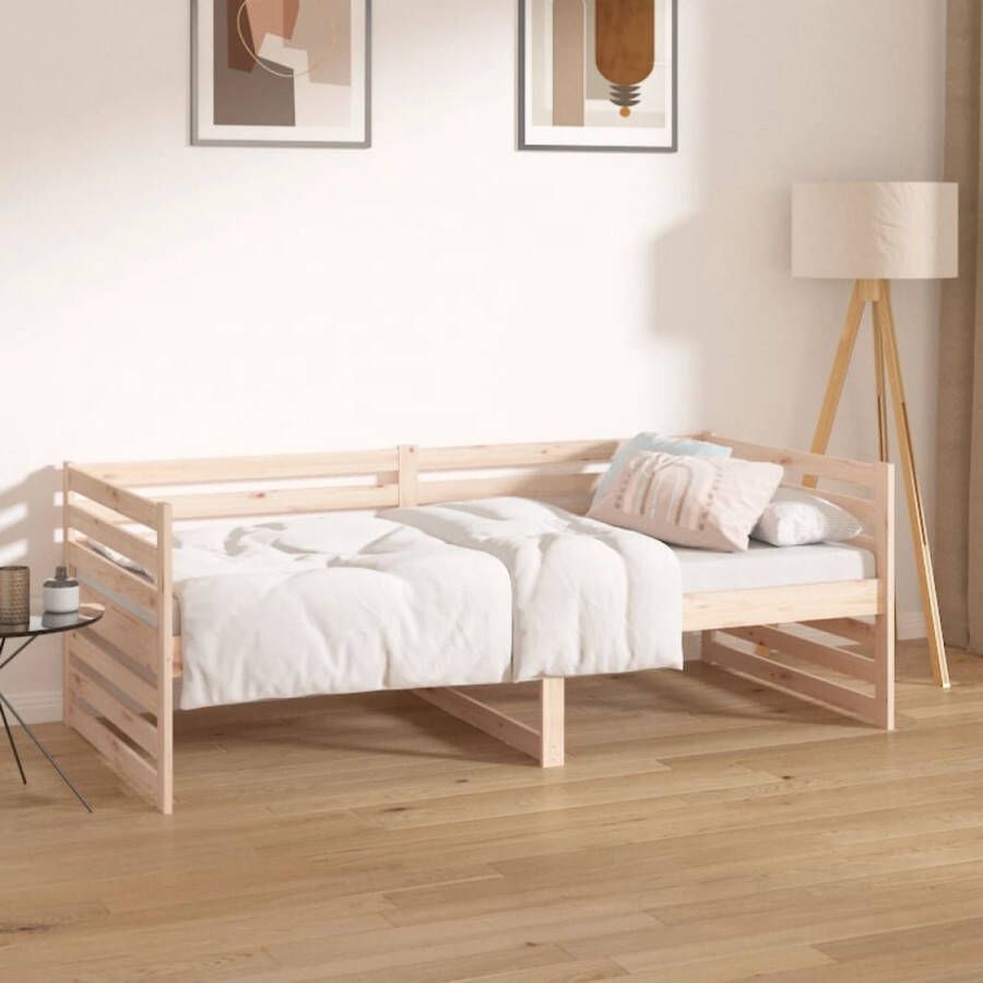The Living Store Slaapbank 90x190 cm massief grenenhout Slaapbank Slaapbanken Bedbank Bed Bedframe Houten Bedframe Bedbodem Logeerbed Slaapmeubel Ledikant Bedbanken