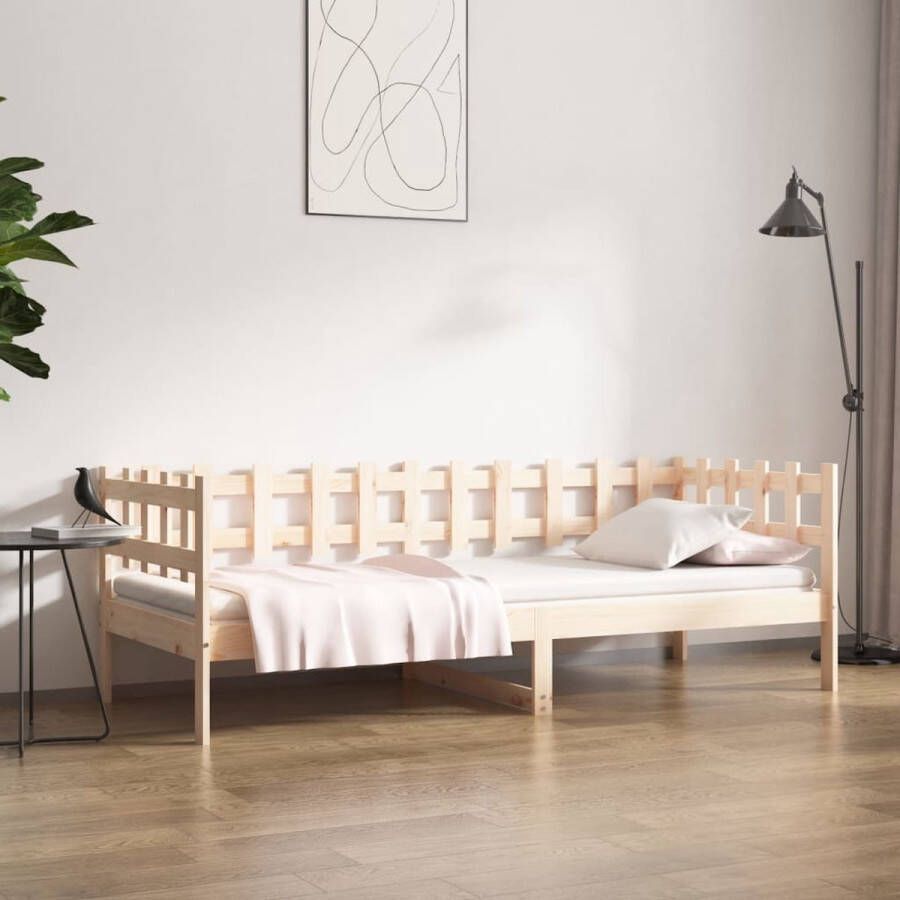 The Living Store Slaapbank 90x200 cm massief grenenhout Slaapbank Slaapbanken Bedbank Bed Bedframe Houten Bedframe Bedbodem Logeerbed Slaapmeubel Ledikant Bedbanken