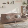 The Living Store Slaapbank Bankbed Multifunctioneel 220 x 84.5 x 69 cm Taupe Stof Hout - Thumbnail 1