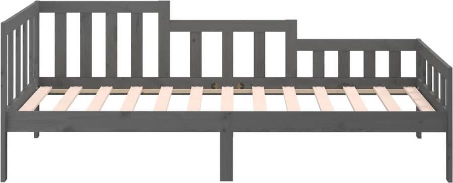 The Living Store Slaapbank 80x200 cm massief grenenhout grijs Slaapbank Slaapbanken Bedbank Bed Bedframe Houten Bedframe Bedbodem Logeerbed Slaapmeubel Ledikant Bedbanken - Foto 2