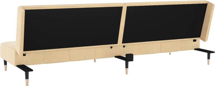 The Living Store Slaapbank Crème fluweel 200 x 84.5 x 69 cm Multifunctioneel bedbank