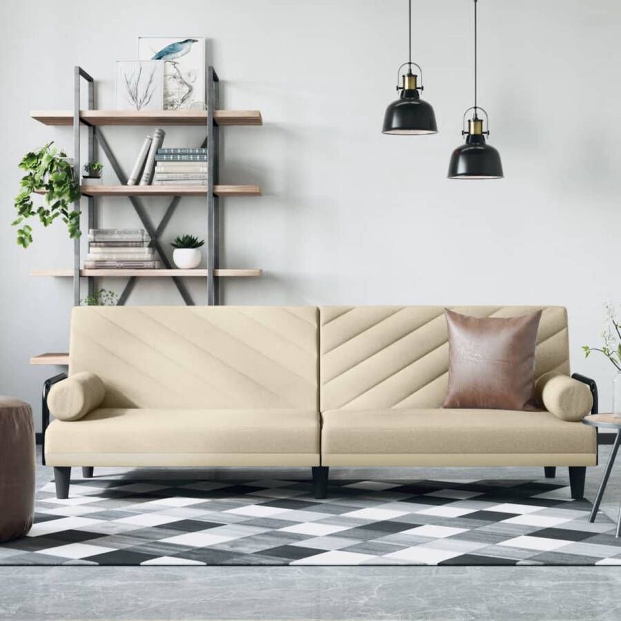 The Living Store Slaapbank Elegant Crème 205 x 89 x 70 cm Verstelbare rugleuning - Foto 2