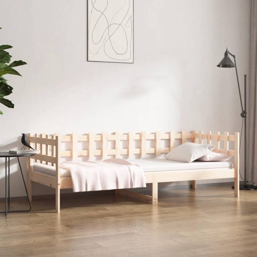 The Living Store Slaapbank 90x190 cm massief grenenhout Slaapbank Slaapbanken Bedbank Bed Bedframe Houten Bedframe Bedbodem Logeerbed Slaapmeubel Ledikant Bedbanken - Foto 2