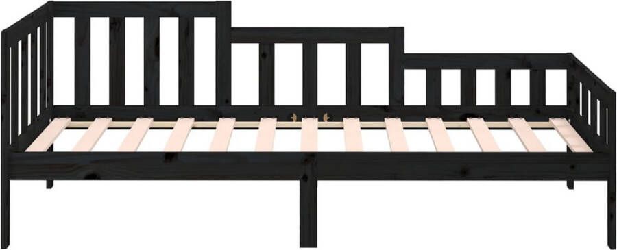 The Living Store Slaapbank 90x200 cm massief grenenhout zwart Slaapbank Slaapbanken Bedbank Bed Bedframe Houten Bedframe Bedbodem Logeerbed Slaapmeubel Ledikant Bedbanken - Foto 2