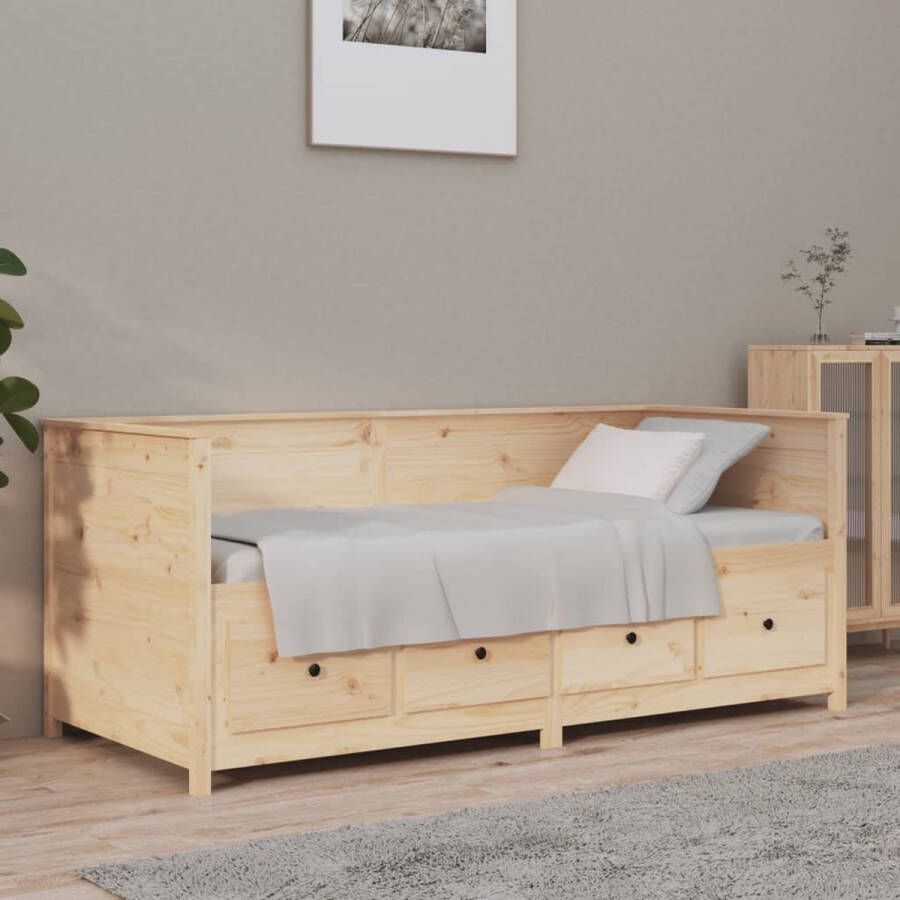 The Living Store Slaapbank Grenenhout Bed met Opbergruimte 197.5 x 82 x 80 cm Slaapbank Grenenhouten Meubels Tweepersoons Bed Stapelbare Beddengoed Compact Bed