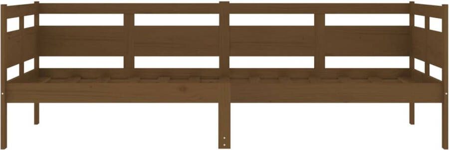 The Living Store Slaapbank massief grenenhout honingbruin 90x200 cm Slaapbank Slaapbanken Bedbank Bed Bedframe Houten Bedframe Bedbodem Slaapmeubel Ledikant Bedbanken Bedden - Foto 4