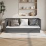 The Living Store Slaapbank 80x200 cm massief grenenhout grijs Slaapbank Slaapbanken Bedbank Bed Bedframe Houten Bedframe Bedbodem Slaapmeubel Ledikant Bedbanken Bedden - Thumbnail 2