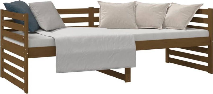 The Living Store Slaapbank 80x200 cm massief grenenhout honingbruin Slaapbank Slaapbanken Bedbank Bed Bedframe Houten Bedframe Bedbodem Logeerbed Slaapmeubel Ledikant Bedbanken - Foto 2