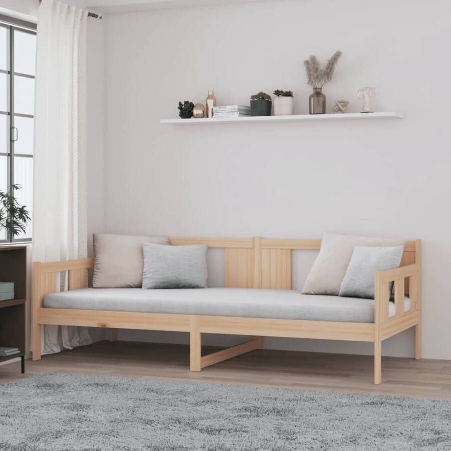 The Living Store Slaapbank massief grenenhout 80x200 cm Slaapbank Slaapbanken Bedbank Bed Bedframe Houten Bedframe Bedbodem Logeerbed Slaapmeubel Ledikant Bedbanken