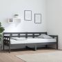 The Living Store Slaapbank massief grenenhout grijs 80x200 cm Slaapbank Slaapbanken Bedbank Bed Bedframe Houten Bedframe Bedbodem Logeerbed Slaapmeubel Ledikant Bedbanken - Thumbnail 2