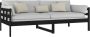 The Living Store Slaapbank massief grenenhout zwart 90x190 cm Slaapbank Slaapbanken Bedbank Bed Bedframe Houten Bedframe Bedbodem Logeerbed Slaapmeubel Ledikant Bedbanken - Thumbnail 2