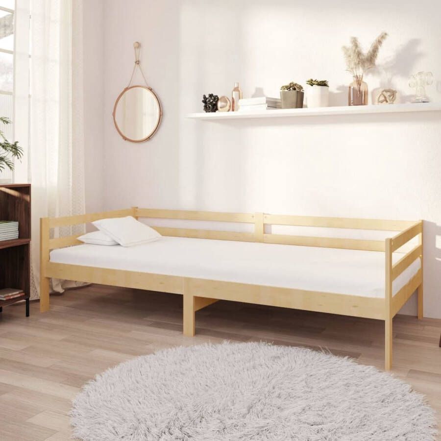The Living Store Slaapbank met matras massief grenenhout 90x200 cm Bedbank Bedbanken Bed Bank Bed Banken Slaapbank Slaapbanken Slaap Bank Slaap Banken Houten Bedbank Houten Bedbanken Houten Slaapbank