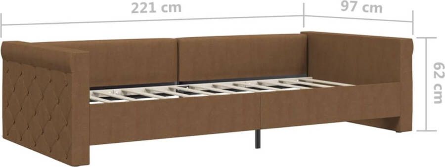 The Living Store Slaapbank met USB stof bruin 90x200 cm Bed