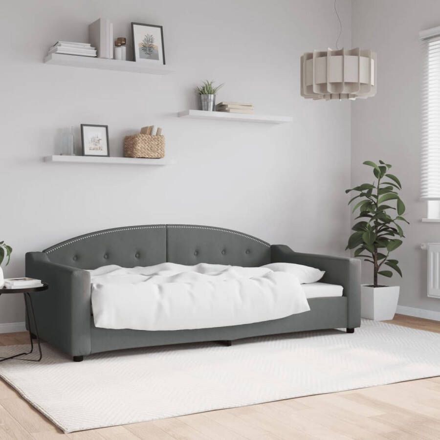 The Living Store Slaapbank Serene Dagbed 2-in-1 Comfortabele stof Stevig frame Modern design Donkergrijs