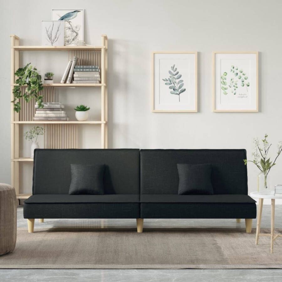 The Living Store Slaapbank Zwart 200x89x70 cm Verstelbare rugleuning Comfortabele zitplaats Duurzaam materiaal - Foto 2
