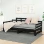 The Living Store Slaapbank uitschuifbaar massief grenenhout zwart 2x(80x200) cm Slaapbank Slaapbanken Uitschuifbare Slaapbank Bedbank Bed Bedframe Houten Bedframe Bedbodem Slaapmeubel Ledikant Uitschuifbare Slaapbanken - Thumbnail 1