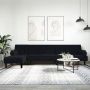 The Living Store Slaapbank Velvet Zwart L-vormig Multifunctioneel 260 x 140 x 70 cm Met Chaise Longue - Thumbnail 2