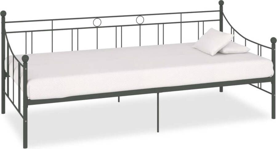 The Living Store Slaapbankframe metaal grijs 90x200 cm Slaapbankframe Slaapbankframes Bedbankframe Bedbankframes Dagbedframe Dagbedframes Bedframe Bedframes Frame Frames Bed