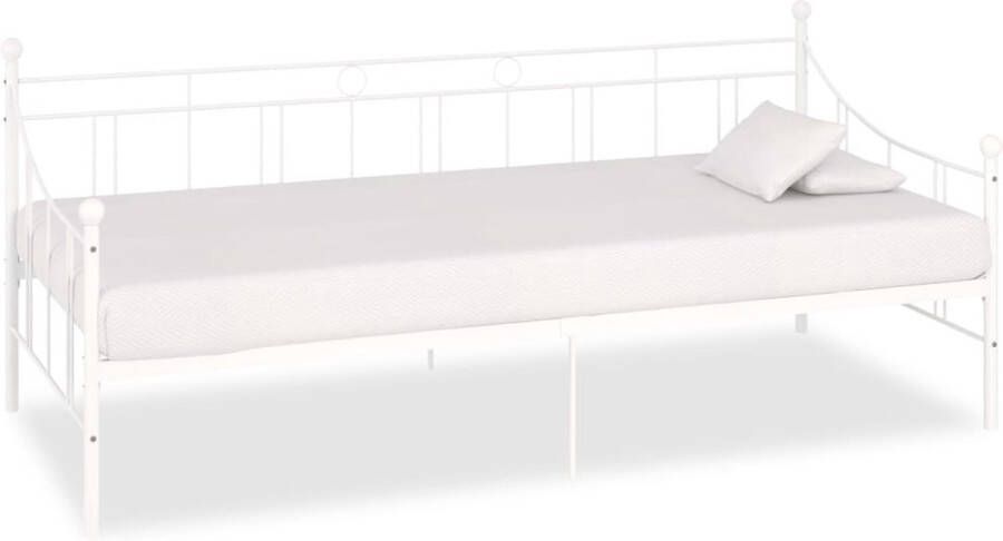 The Living Store Slaapbankframe metaal wit 90x200 cm Slaapbankframe Slaapbankframes Bedbankframe Bedbankframes Dagbedframe Dagbedframes Bedframe Bedframes Frame Frames Bed - Foto 1