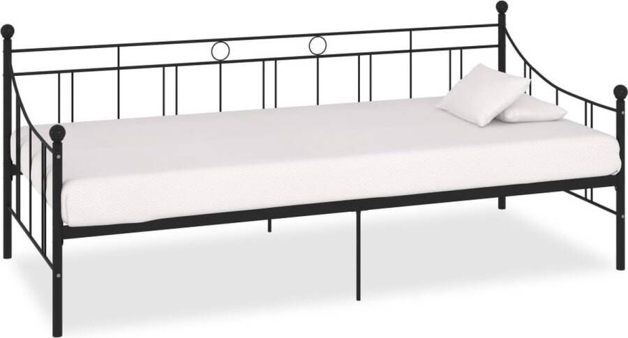 The Living Store Slaapbankframe metaal zwart 90x200 cm Slaapbankframe Slaapbankframes Bedbankframe Bedbankframes Dagbedframe Dagbedframes Bedframe Bedframes Frame Frames Bed