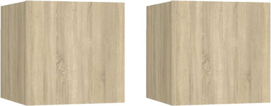 The Living Store Slaapkaastjes 30.5 x 30 x 30 cm Sonoma eiken Wandmontage Tijdschriftenopberging - Foto 2