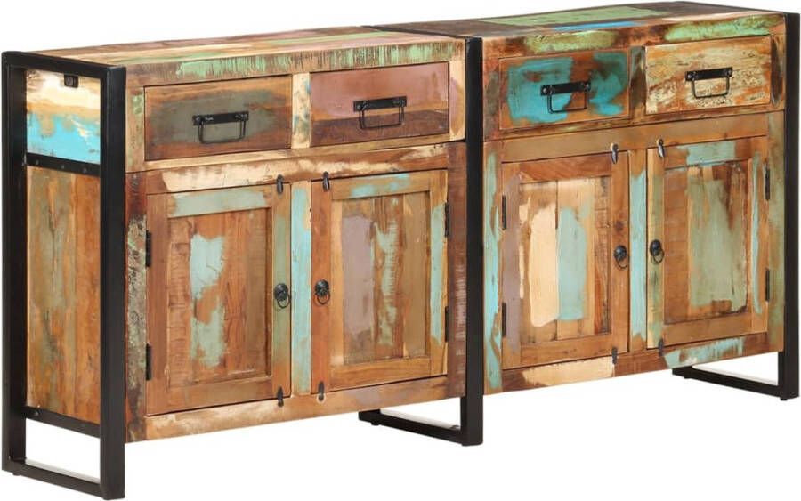 The Living Store Dressoir 172x35x80 cm massief gerecycled hout Dressoir Side Table Vintage Dressoir Landelijk Dressoir Industrieel Dressoir - Foto 2
