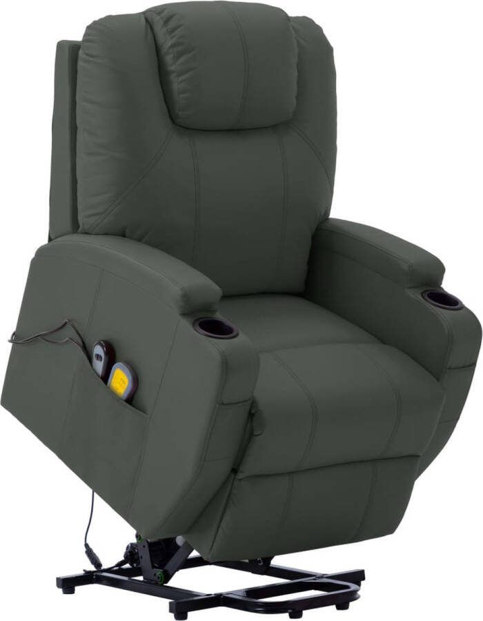 The Living Store Sta-op-massagestoel Antraciet 76x87.5x107 cm Verstelbaar Massage Kunstleer - Foto 3