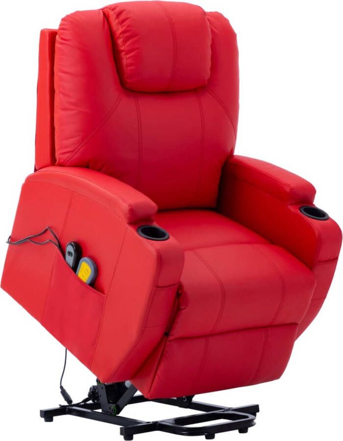 The Living Store Sta-op-massagestoel Rood 76 x 87.5 x 107 cm Verstelbaar