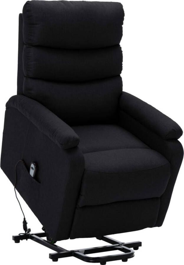 The Living Store Sta-op-stoel Relaxfauteuil Zwart 74 x 90.5 x 100 cm Omhoog en naar achteren verstelbaar Inclusief zijvak en handbediening Verstelbare rugleuning en voetensteun AC 100-240V - Foto 3