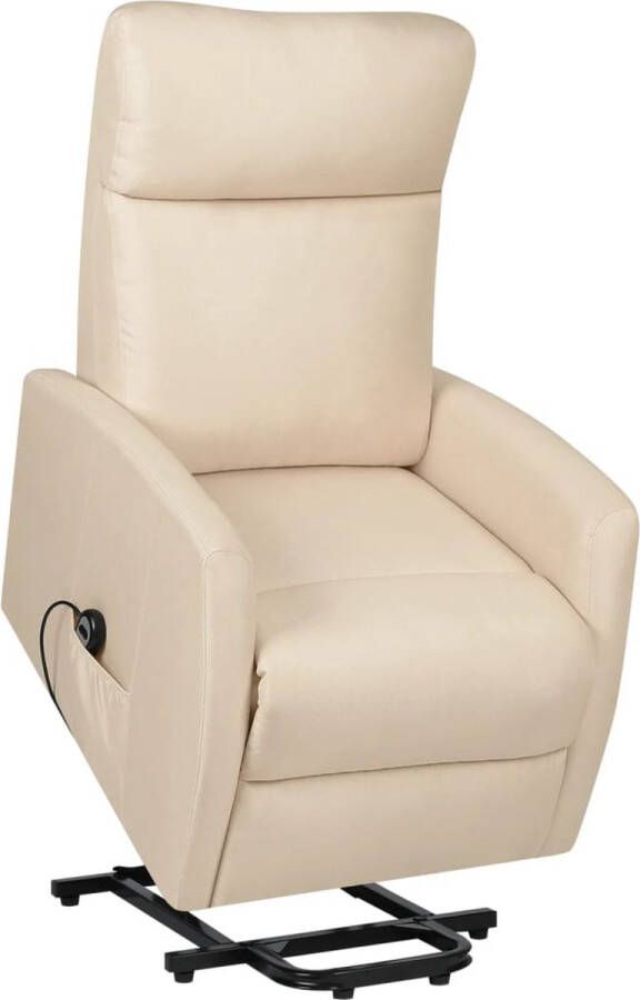 The Living Store Sta-op-stoel Stof 66x83.5x104 cm Crème Verstelbaar Sta-op-stoel Elektrisch Bedienbare Stoel Verstelbare Stoel Comfortstoel Rolstoel Alternatief - Foto 4