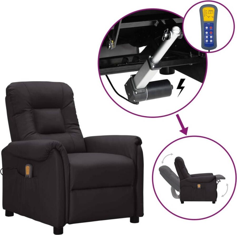 The Living Store Sta-op Verstelbare Massagestoel Zwart 78.5 x 90 x 93 cm 6-punts trillingsmassage - Foto 2