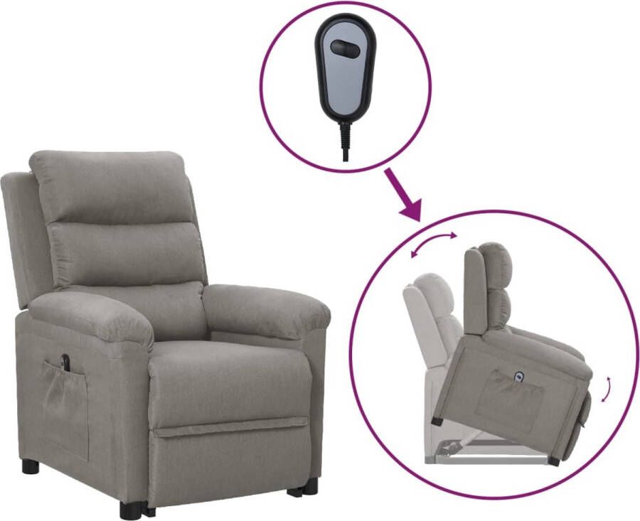 The Living Store Sta-opstoel Verstelbaar Lichtgrijs 74 x 143 x 82.5 cm Elektrische motor - Foto 3