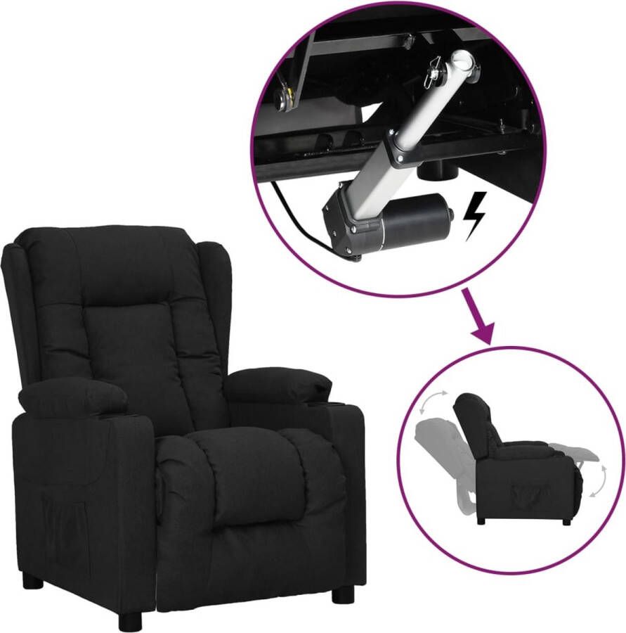 The Living Store Sta-opstoel Verstelbaar Zwart 72.5 x 96 x 99.5 cm Comfortabel Sta-opstoel Elektrisch Bedienbaar Zitzak Relaxfauteuil Comfortabele Stoel - Foto 4