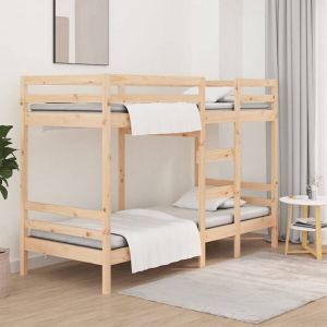 The Living Store Stapelbed massief grenenhout 90x200 cm Bed
