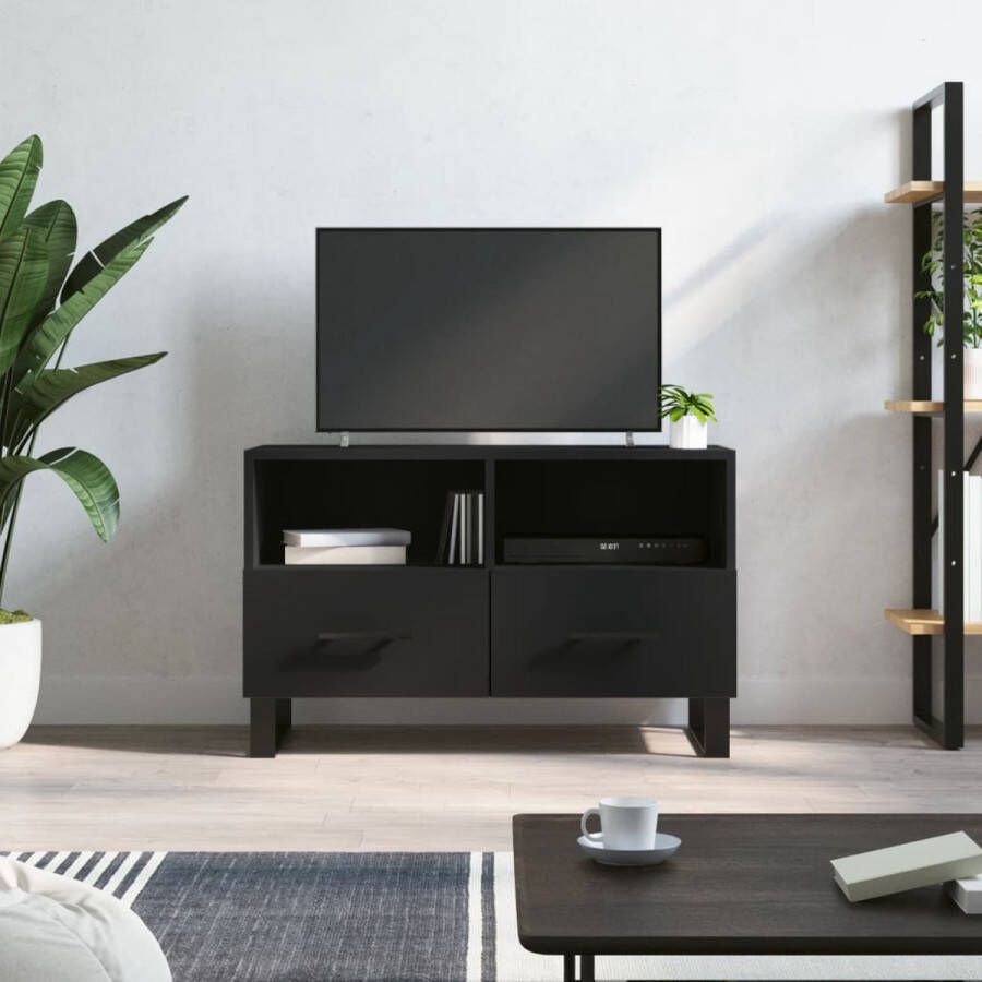 The Living Store Stevige TV-kast 80x36x50 cm Zwart - Foto 2