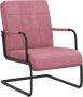 The Living Store Stoel Industrial Style Fluweel Roze Zwart 64.5 x 77 x 88.5 cm Draagvermogen 110 kg - Thumbnail 1