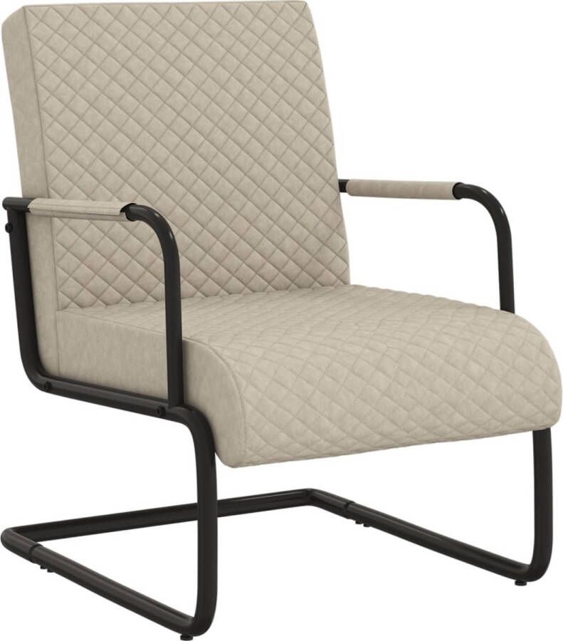 The Living Store Stoel Industrieel 64.5 x 77 x 88.5 cm Lichtgrijs Zwart Kunstleer Metaal Industriële Stoel Kantoorsstoel Kunstlederen Stoel Grijze Stoel Moderne Stoel - Foto 2