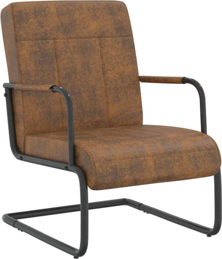 The Living Store stoel Industrieel bruin zwart 64.5 x 77 x 88.5 cm (B x D x H) 100% polyester metaal 110 kg - Foto 2