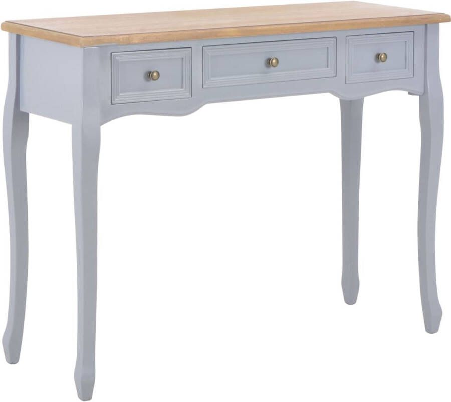The Living Store Tafel Denver Sidetable 100 x 35 x 78 cm Grijs en bruin - Foto 2