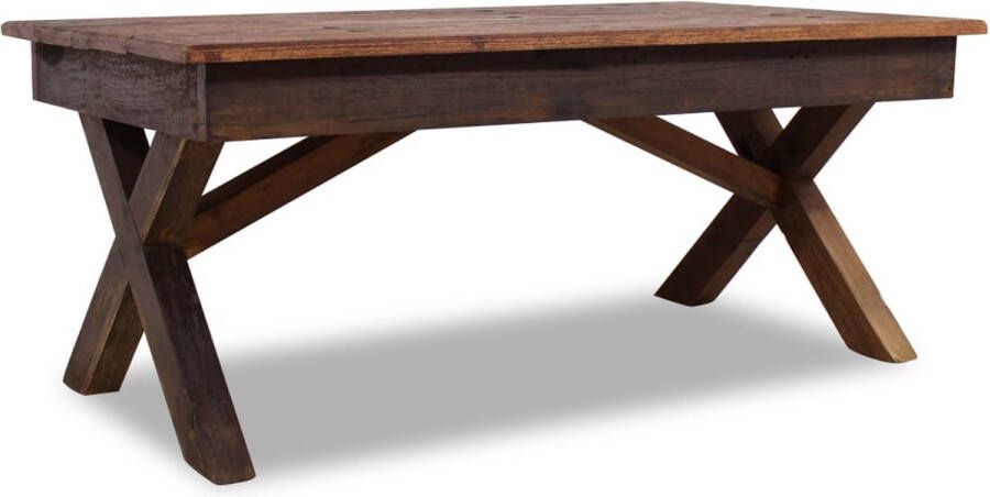The Living Store Tafel Massief Gerecycled Hout 110 x 60 x 45 cm Vintage Stijl - Foto 2